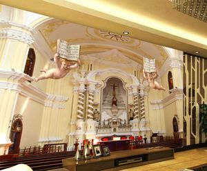 Papier peint de luxe Noble européen 3D, escalier d'ange, fond de paradis pour murs 3 d pour salon