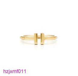 Noci banda anéis designer clássico aberto duplo t anel casal 925 prata esterlina de alta qualidade moda tendência aniversário amor natal