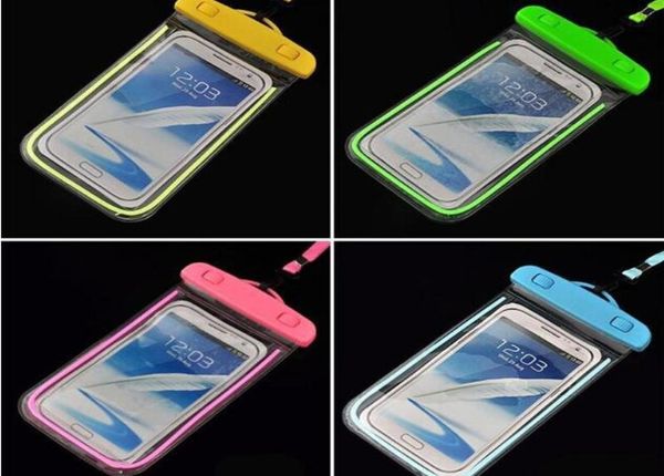 Noctilucent sac étanche PVC protection téléphone portable sac pochette pour plongée natation Sports pour iphone 6 76 7 plus S 6 7 NOT1577884