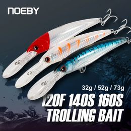 NOEBY 120 mm flotante 140 mm 160 mm hundimiento lento Minnow Señuelos de pesca Cebo artificial Trolling Wobblers Mar Invierno Señuelo de pesca 240312