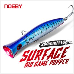 Noeby-Big Game Popper Señuelo de pesca Cebo duro artificial Topwater Popper Wobbler Agua salada GT Atún Mar Señuelo de pesca 200 mm 116 g 240312