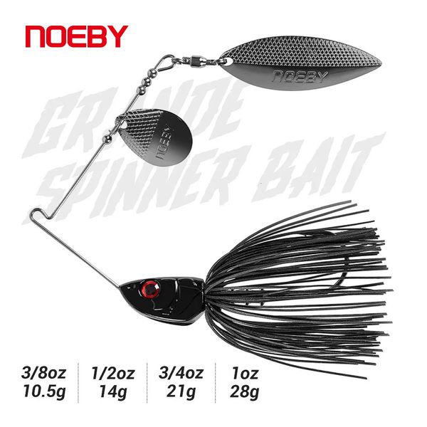 NOEBY SPINNERBAIT 105G 14G 21G 28G 28G Double Willow Blade aiguille Hook Hook Spoon Wire Bait Wobblers for Bass Fishing Lere 240407