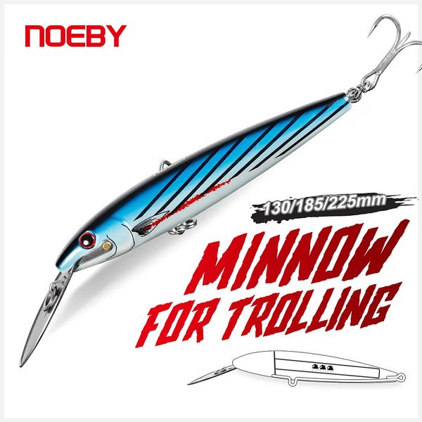 NOEBY leurre de pêche méné à la traîne 130mm 33g 185mm 60g 225mm 76g Wobblers appât dur artificiel leurres de pêche en bateau d'eau salée 240321