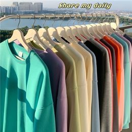 Nestamale Koreaanse vrouwen basic o nek sweatshirt veer oversized solide 12 kleuren hoodies meisjes casual harajuku pullovers 220813