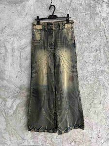 NOFAITH Studios Designer Jeans Hourde Ripple Ripple Made Old Wash Black Grey Micro Horn Denim Pantalon Loose