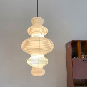 Noguchi Paper Pendants Lampes Japanese Loft Staircase Lights Nordic Kitchen Living Room Art Papier Papier Light Hanging