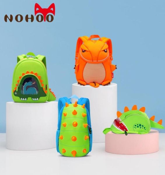 Mochila NOHOO de dinosaurio para niños pequeños, mochila de dinosaurio para niños, mochila para juguetes, mochila preescolar impermeable con dibujos animados en 3D para niñas LJ8994264