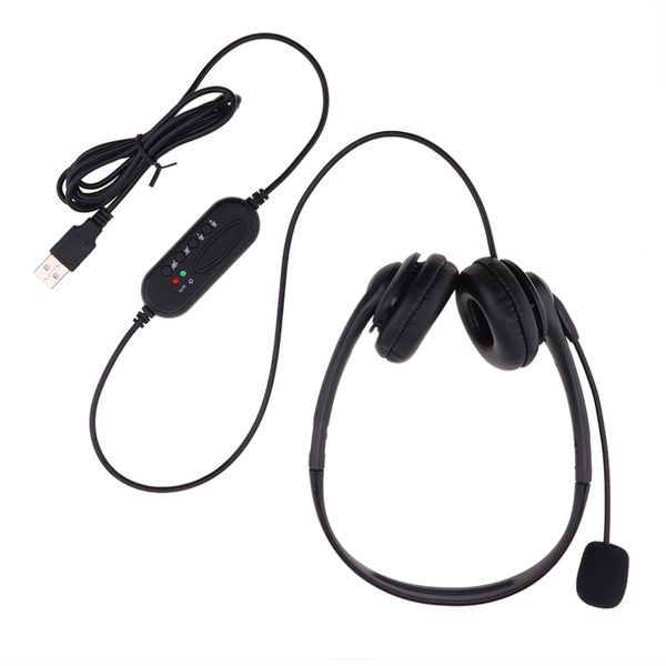 Cancelación de ruido Gamer Auriculares Auriculares con cable Auriculares USB universales con micrófono para PC Computadora portátil Skype