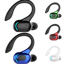 Auriculares inalámbricos deportivos con cancelación de ruido, auriculares de negocios, auriculares impermeables colgantes de una sola oreja, auriculares Bluetooth 5,2