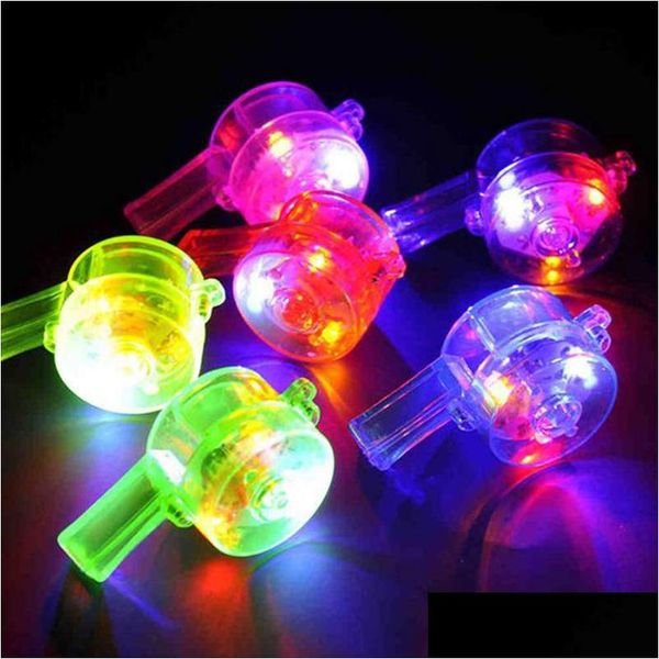 Noise Maker 6x3cm Color Color LED FLASHING WHISTLE CLINGING BAR Light Kids Toys for Party Favors Fast F743 Drop Livrot Home Garden F Dhovu