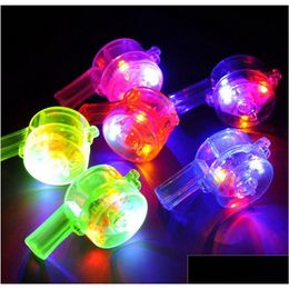 Noise Maker LED Flash Sifflet Lumière Colorf Gify Pour Soirée Bar Fournitures Glow Concert Props Drop Livraison Maison Jardin Festif E Dh1Hq