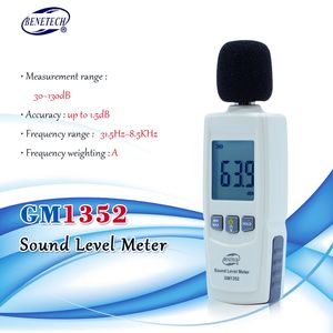 Compteurs de bruit Sonomètre numérique testeur de bruit dB décibel mètre en décibels Bruit Détecteur audio auto Microphone GM1352 30130dB 230804