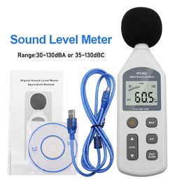Geluidsmeters HY1361 geluidsniveaumeter 30-130db Decibelmeter Volumemeting USB-gegevensopslag 230721