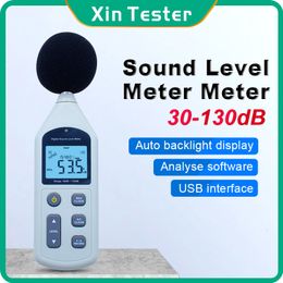 Geluidsmeters Xin Tester Digital Sound Level Meter 30 ~ 130db logger Noise Audio detector Automotive Microfoon GM1356 230721