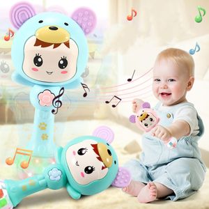 Noisemaker Toys Lumière Bébé Vocal Hochets Mobiles Changer Avec Le Rythme LED Main Rougeoyante Hochet Musique Sable Marteau Doux Dentition Bébé Jouets 230628