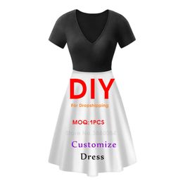 Noisydesigns Custom Woman Summer Jurk Luxe bloemen Vestidos Kobieta Sukienka Plus -maat Vrouwenkleding 4xl 220616