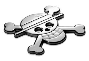 Nozizy paille pirates logo metal anime badge un morceau de voiture autocollant 3d chrome luffy crâne bateau