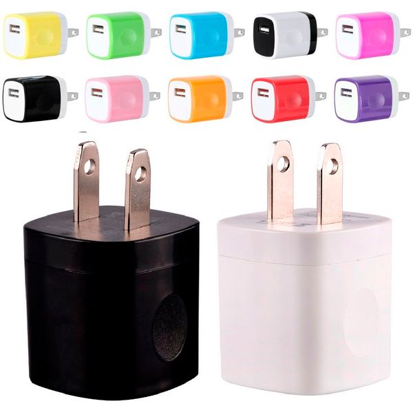 12 couleurs 5V 1A US USB chargeur mural AC chargeur de voyage à domicile adaptateur secteur pour Samsung Iphone 15 11 12 13 14 prises de téléphones intelligents xiaomi