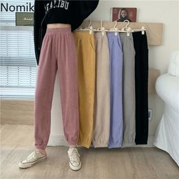 Nomikuma Corduroy Harem Broek Herfst Nieuwe Stretch Hoge Taille Dames Broek Causale Solid Long Broek Mujer Pantalones 6C633 210427