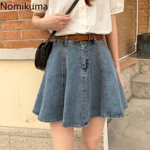 Nomikuma Demin Femmes Jupe Coréenne Été Été Nouvelles Jupes Demin Causal Taille Haute A-ligne Mini Faldas Mujer 6F408 210427