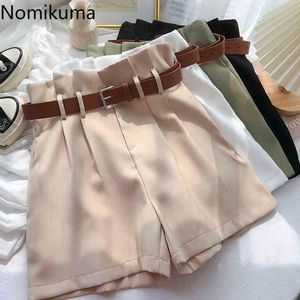 Nomikuma High Taille Shorts Femmes Unicolor Casual A Line Pantalons courts Femme STYLE CORÉEN PANTALONES ROPA MUJER 210514