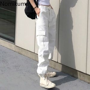 Nomikuma Coréen Harajuku Taille Haute Pantalon Cargo Joggers Solid Cordon Pantalon Lâche Vintage Streetwear Pantalones 3b019 210514