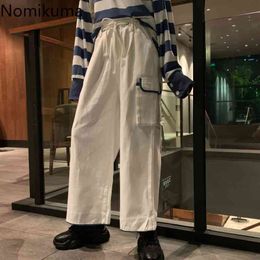 Nomikuma Streetwear BF-stijl Hoge Taille Broek Dames Trekkoord Casual Losse Broek Koreaanse Rechte Pantalones Vrouwelijke 3B773 210514