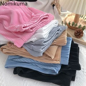 Nomikuma Wide Pen Broek Dames Aankomst Casual All-Match Unicolor Hoge Taille Broeken Vrouwelijke Koreaanse stijl Pantalones 210514