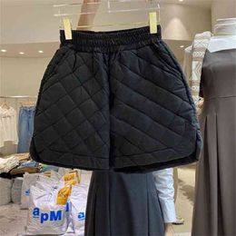 Nomikuma Dames Winter Shorts Koreaanse Argyle Wide Poot Bottoms Stretch Hoge Taille Korte Pantalones Cortos de Mujer 6D539 210714