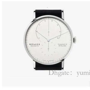 Nomos Nieuw Model Merk Glashutte Gangreserve 84 Stunden Automatisch Horloge Herenmode Horloge Witte Wijzerplaat Zwart Leer Topkwaliteit Horloges
