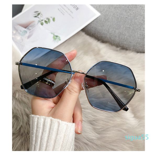Sunglasses de mode non marques 2021 Nouveau Métal octogonal Hommes Femmes UV Lentilles de soleil avec étui en cuir original gratuit, tissu, boîte, accessori