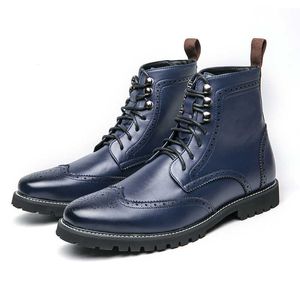 Les derniers concepteurs non marques taille HBP 38-48 Couleur bleue en lacet durable occasions formelles utilisables hommes en cuir bottines
