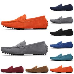 Chaussures en daim décontractées pour hommes sans marque noir bleu clair vin rouge gris orange vert marron chaussure en cuir paresseux pour hommes eur 38-45