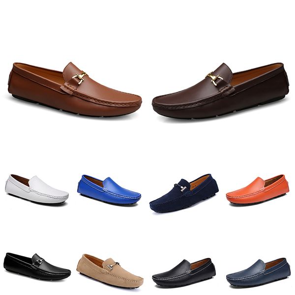 Hombres sin marca Zapatos para correr Triple Blanco Marfil Azul Púrpura Amarillo Naranja Peltre Marrón Lavanda Chocolate para hombre Moda Entrenador Zapatillas de deporte al aire libre Correr Caminar Cuatro