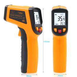 Termómetro infrarrojo láser Digital sin contacto, instrumentos de temperatura, pirómetro de temperatura de -50-400°C, probador de pistola de punto láser IR