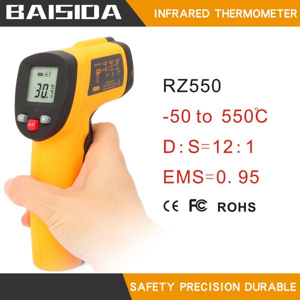 Thermomètre infrarouge portable sans contact Le pistolet de température peut mesurer la température de l'eau GS300 -50 à 550 degrés