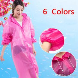 Niet-wegwerp regenjas met kap Lange dikkere poncho Outdoor Wandelen Regenjas Waterdicht Winddicht Regenkleding Mode Draagbare Poncho WVT1665