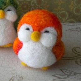 Niet-afgewerkte viltkit Creative Cute Animal Penguin Bear Toy Doll Wool Filt Pored Kitting Handcarft Wol Felling Materiaal