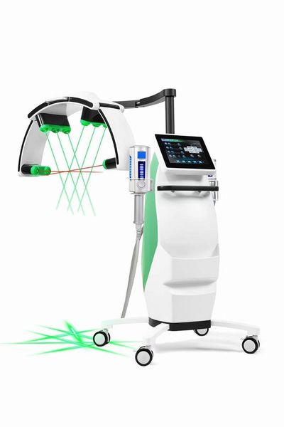 Réduction non invasive de la cellulite au laser à diode froide 10d 532 nm ou 635 nm Thérapie à la lumière rouge et verte Machine amincissante avec massage au rouleau à bille intérieure