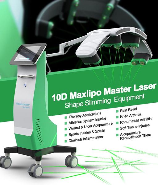 Máquina no invasiva para quemar grasa corporal, esculpir, contornear, adelgazar, láser frío de 532 nm, maxlipo master, dispositivo láser delgado, terapia láser Lllt, pérdida de grasa, estiramiento de piel