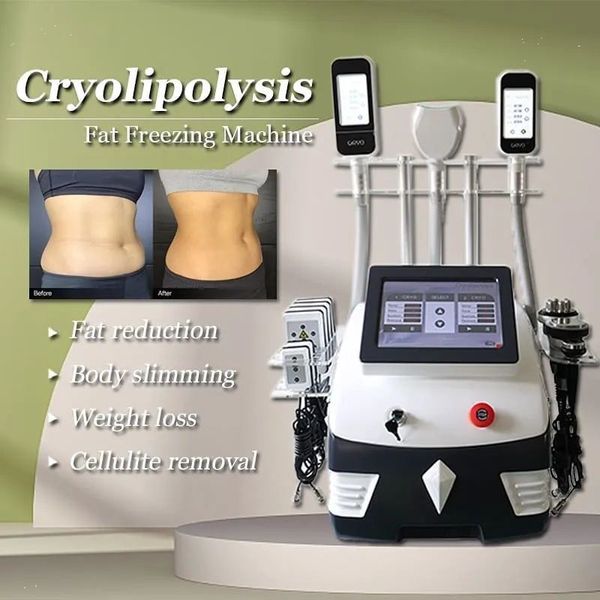 Thérapie de réduction de réduction des graisses permanente de refroidissement de cryo invasive Amélioration de la circulation sanguine Cryolipolisis lipo laser RF vide