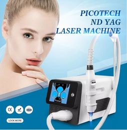 Niet-invasieve Picosecond Laser Tattoo Wenkbrauwen Wassen Pigmentverwijdering 532nm 755nm 1320nm 1064nm Witte pop 5 sondes Behandelingsapparaat