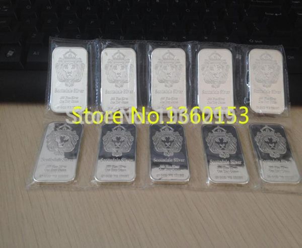 Ensemble de joint non magnétique 10pcslot design de barre de lion non magnétique Scottsdale plaquée en argent 1 oz Bar5846866