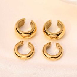 Boucle d'oreille Non percée pour femmes, bijoux en acier inoxydable plaqué or 18 carats, sans perçage, trou d'oreille, Clip de manchette