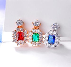 Non-piercing oorbel clip sieraden voor dames mode luxe zirkonia vierkante oorbellen bijoux met antislip stop3962123