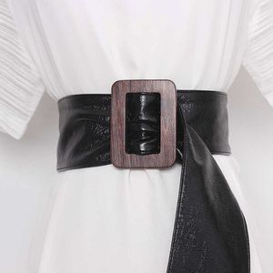 Ceinture de taille réglable à boucle non broche Femmes Black Soft Patent Cuir large Sangle Corset large Ceinture de ceinture Cinturon Mujer 2020 Q0624 225G