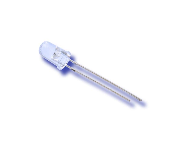 Unpolare Dip-LED-Diode, 5 mm, 2 Pins, weiß-weiß-blau-blaue Farbe