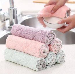 Niet-afwerpen absorberende doek verdikt met microfiberreinigingsdoek keuken huishoudelijke reinigingsdoek niet-vettig dishcloth