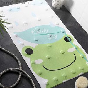 Tapis de bain antidérapants 1 pièce tapis de douche de salle de bain avec ventouses bébé sécurité bain tapis antidérapant dessin animé Animal PU coussinets de Massage tapis de toilette imperméable L231012