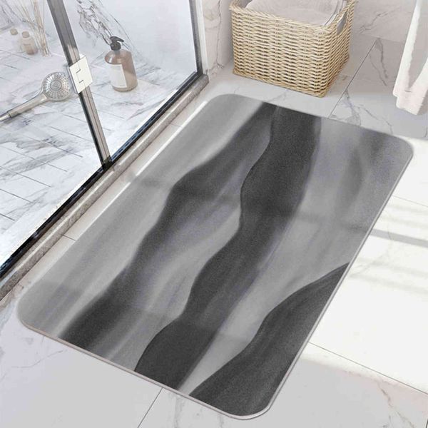 Alfombrillas de baño antideslizantes con ducha súper absorbente Cuarto de baño Diatom Diatom Lodo de lodo alfombras para la decoración del hogar 40x60cm 50x80cm 2 Tamaño 211109